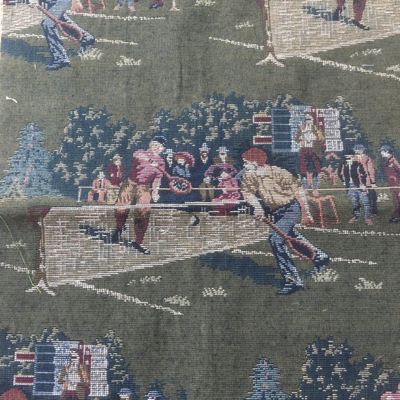 Tapestry Fabric.Tennis Theme. 33x13 - Picture 3 of 8